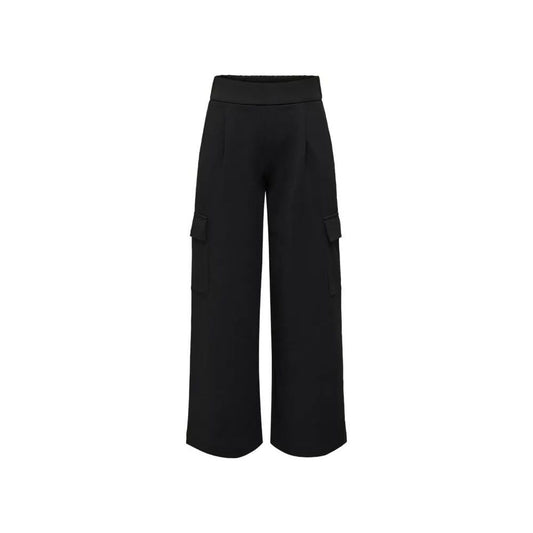 Pantalon en polyester noir Jacqueline De Yong