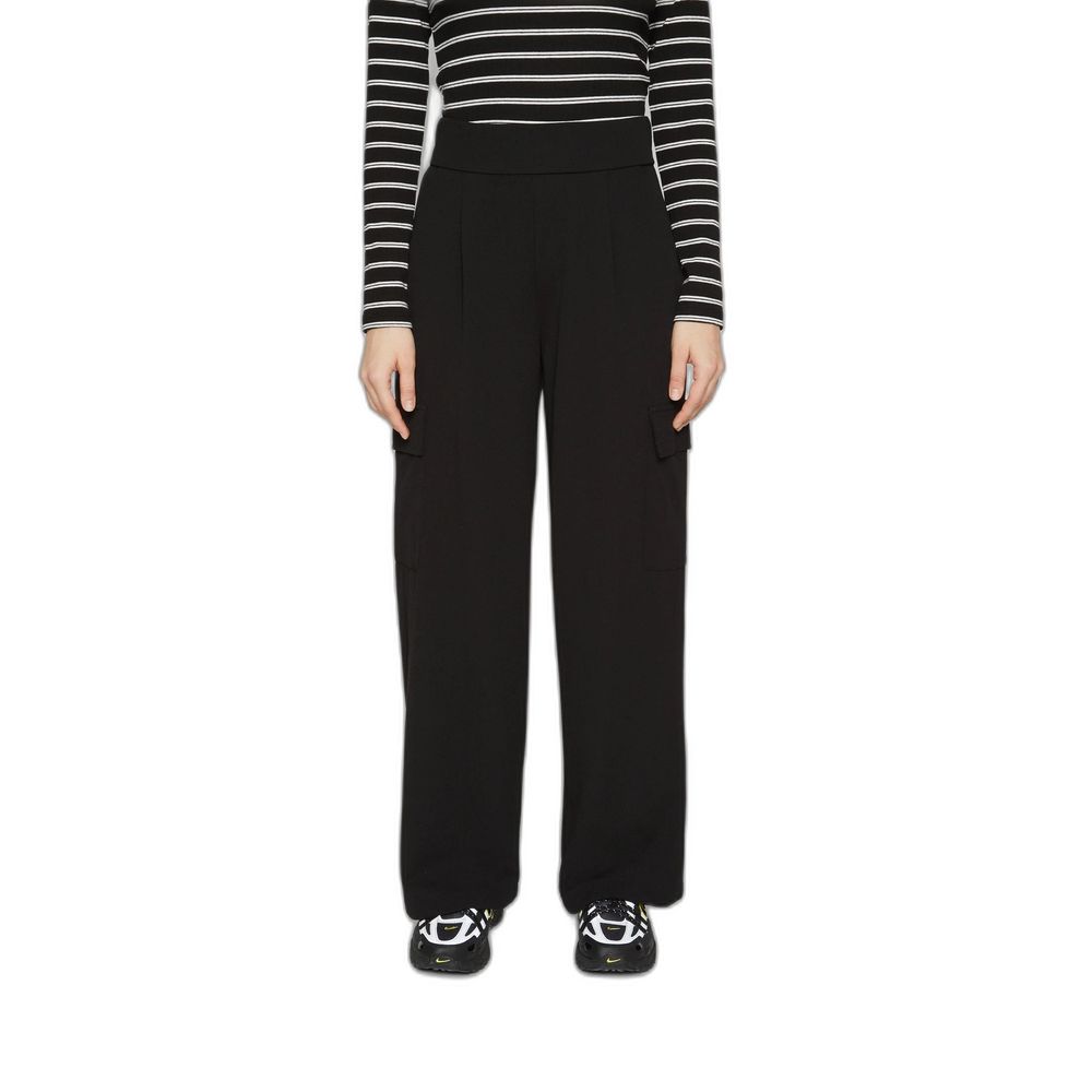 Pantalon en polyester noir Jacqueline De Yong