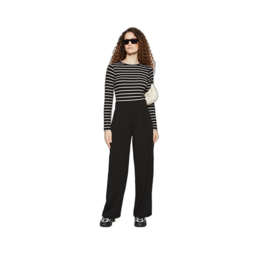 Pantalon en polyester noir Jacqueline De Yong