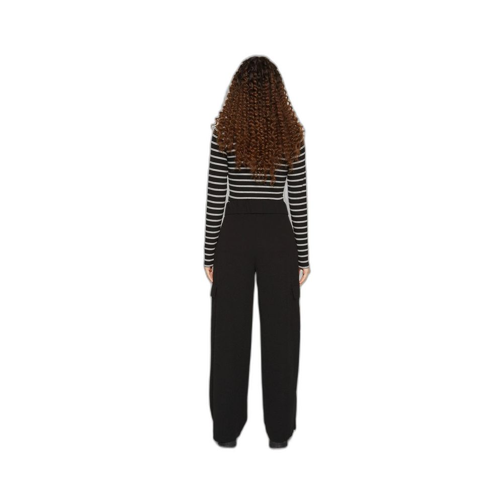 Pantalon en polyester noir Jacqueline De Yong