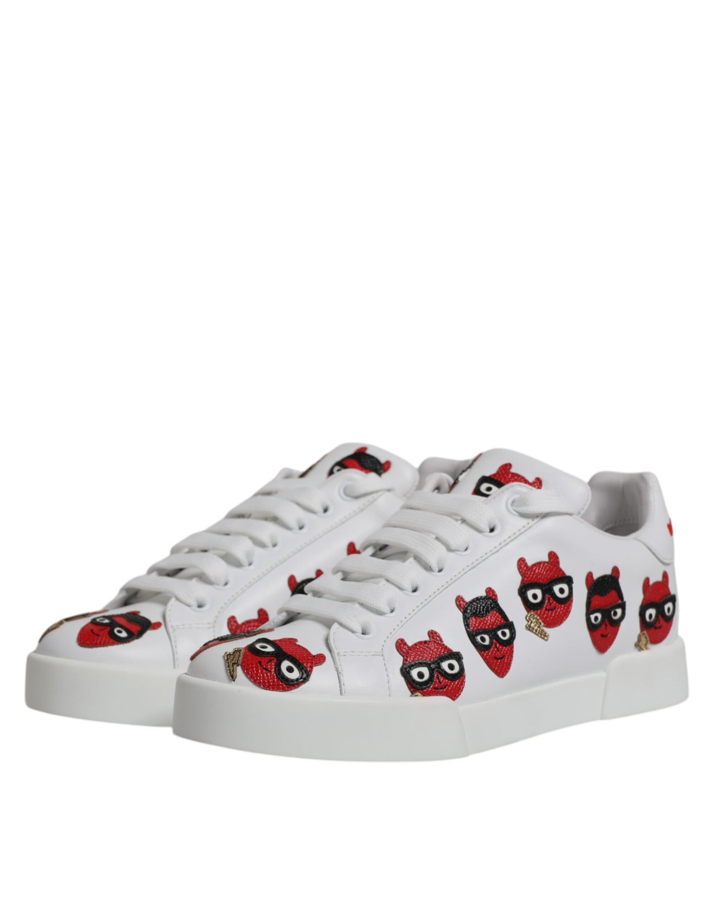 Baskets Portofino blanches Dolce &amp; Gabbana Devil Face