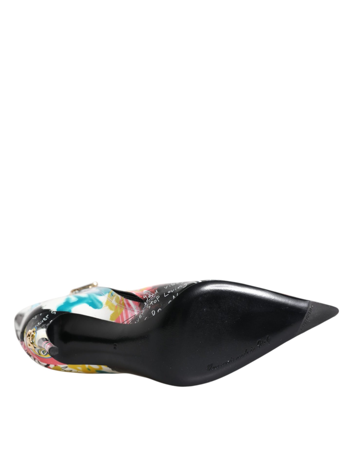 Dolce &amp; Gabbana – Keira – Wadenhohe Stiefel mit mehrfarbigem Graffiti