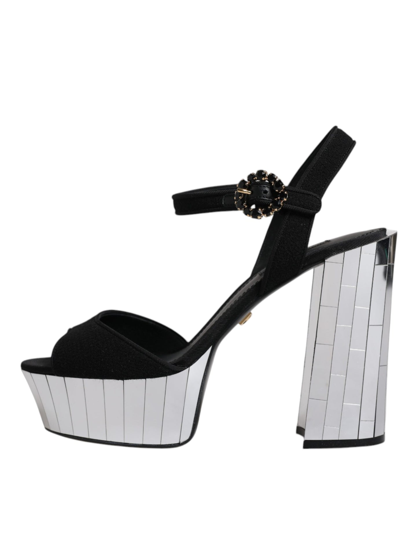 Sandales à plateforme et talons miroir noirs Dolce &amp; Gabbana