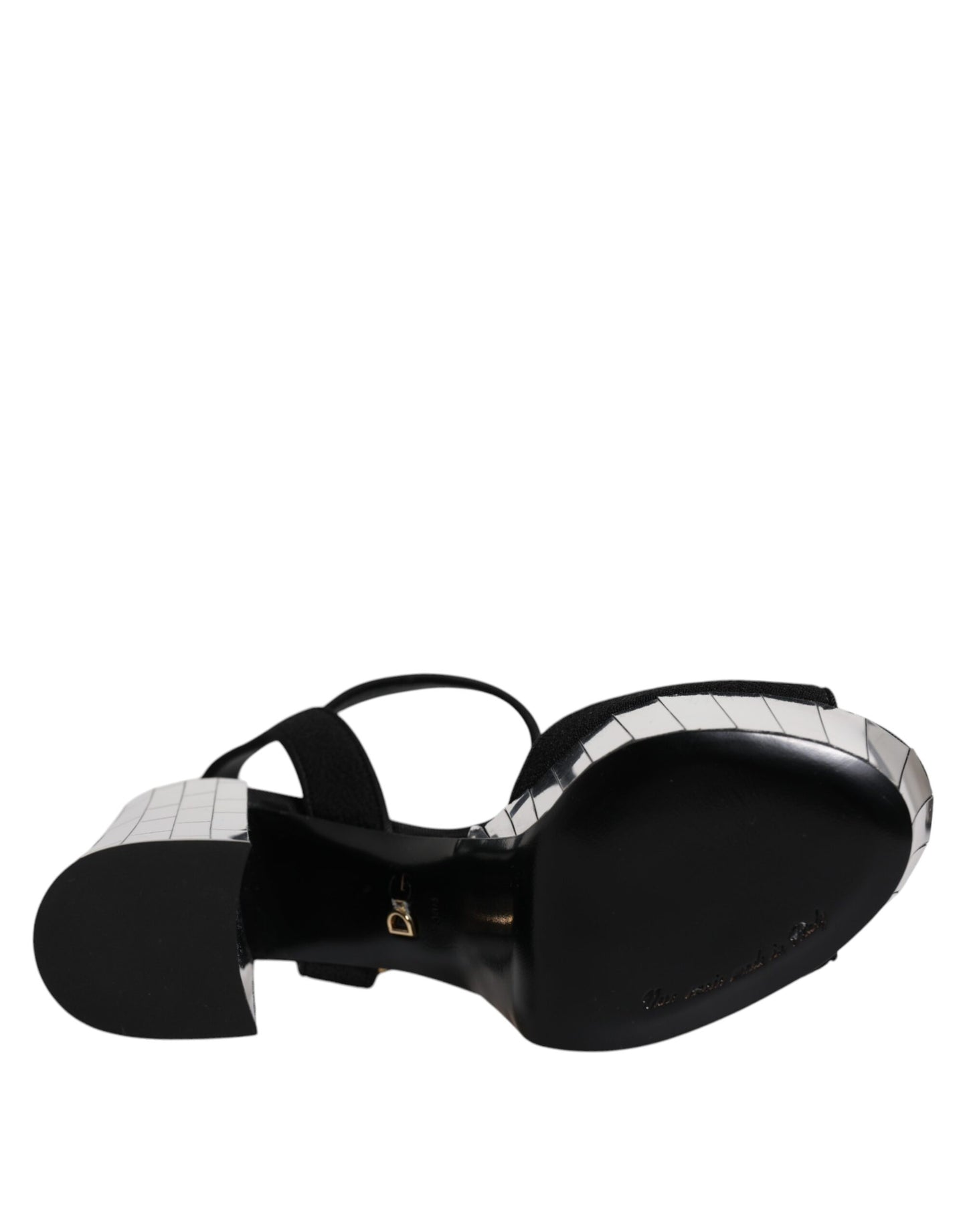 Sandales à plateforme et talons miroir noirs Dolce &amp; Gabbana
