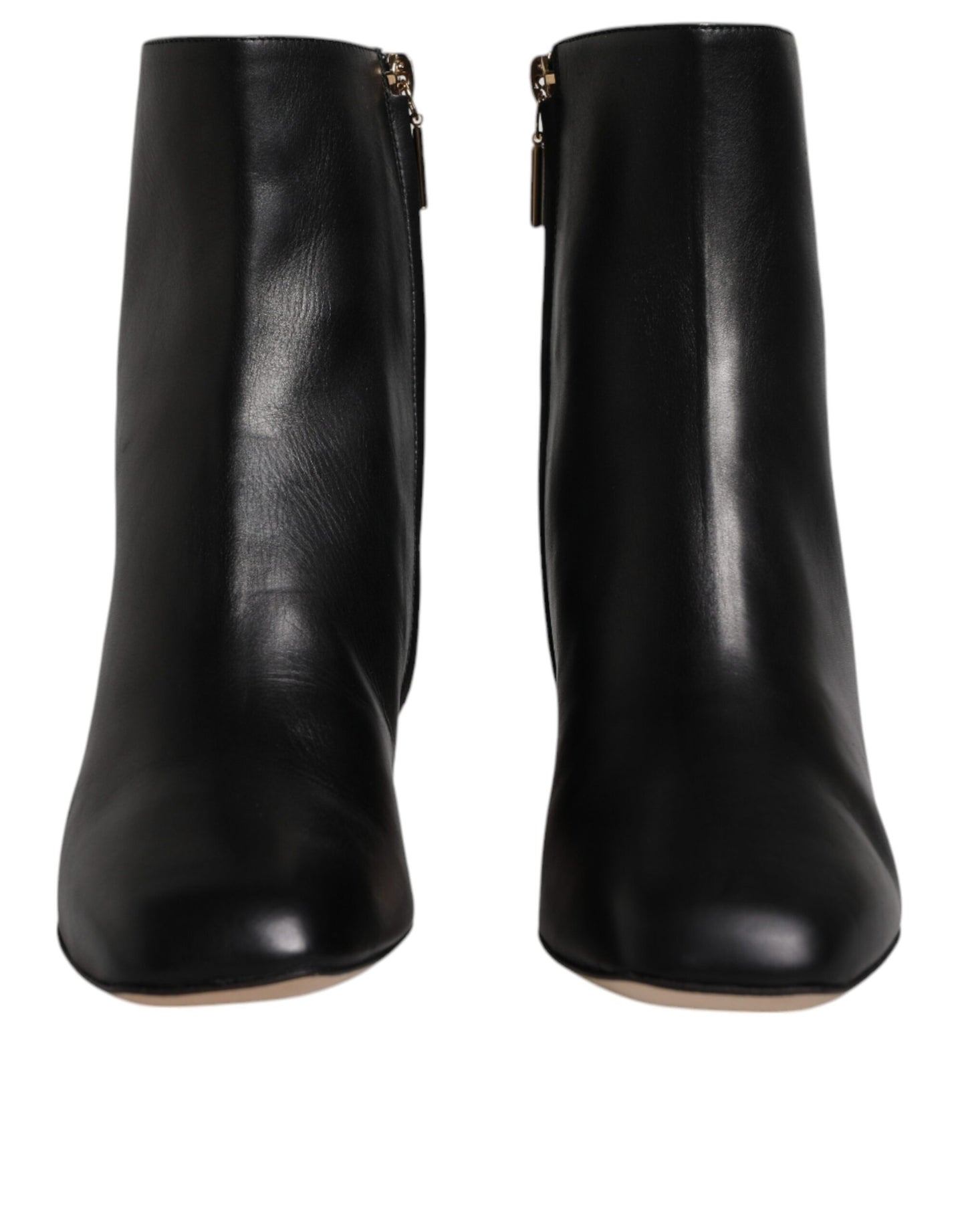 Bottes mi-mollet en cuir noir Jackie de Dolce &amp; Gabbana