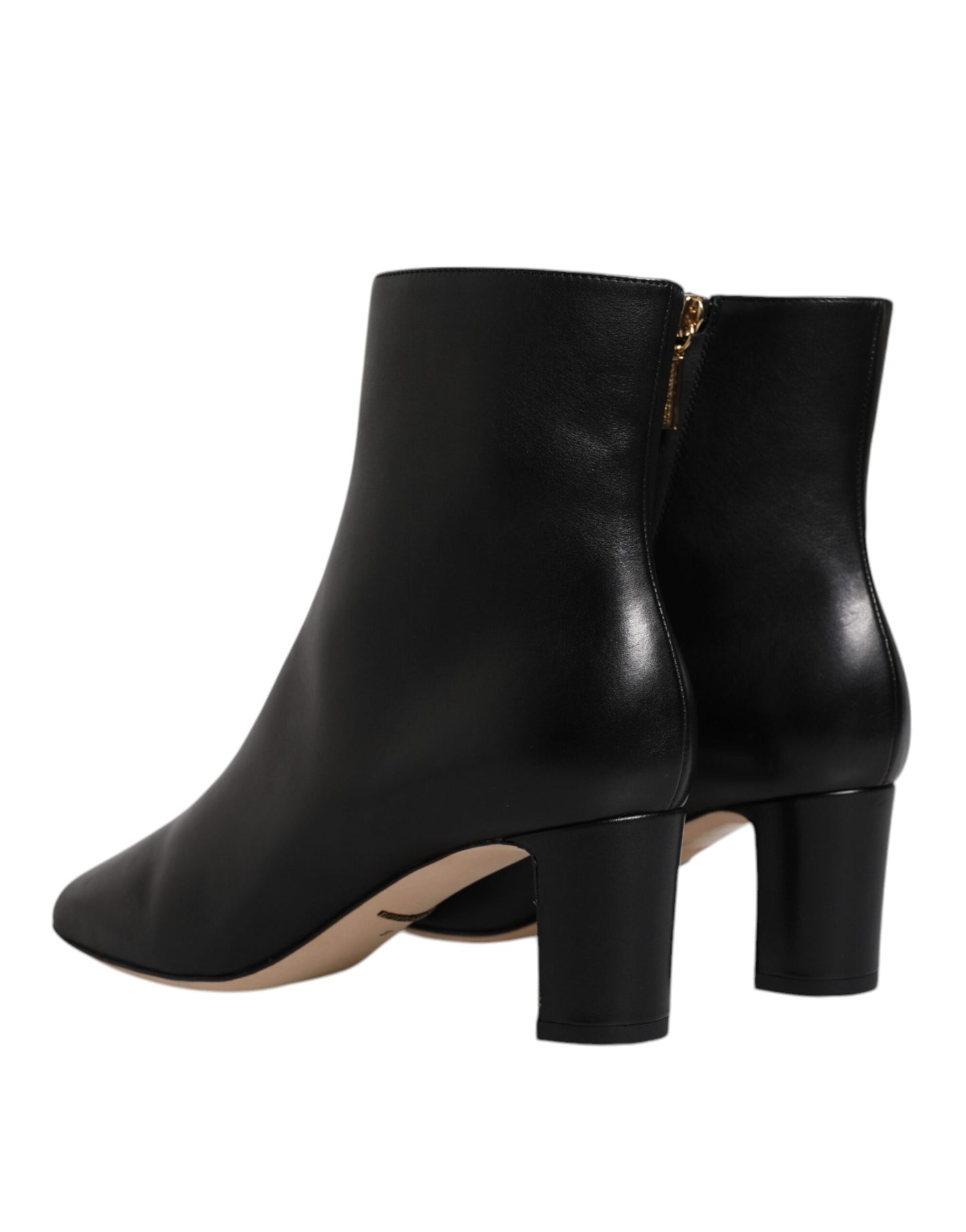 Bottes mi-mollet en cuir noir Jackie de Dolce &amp; Gabbana