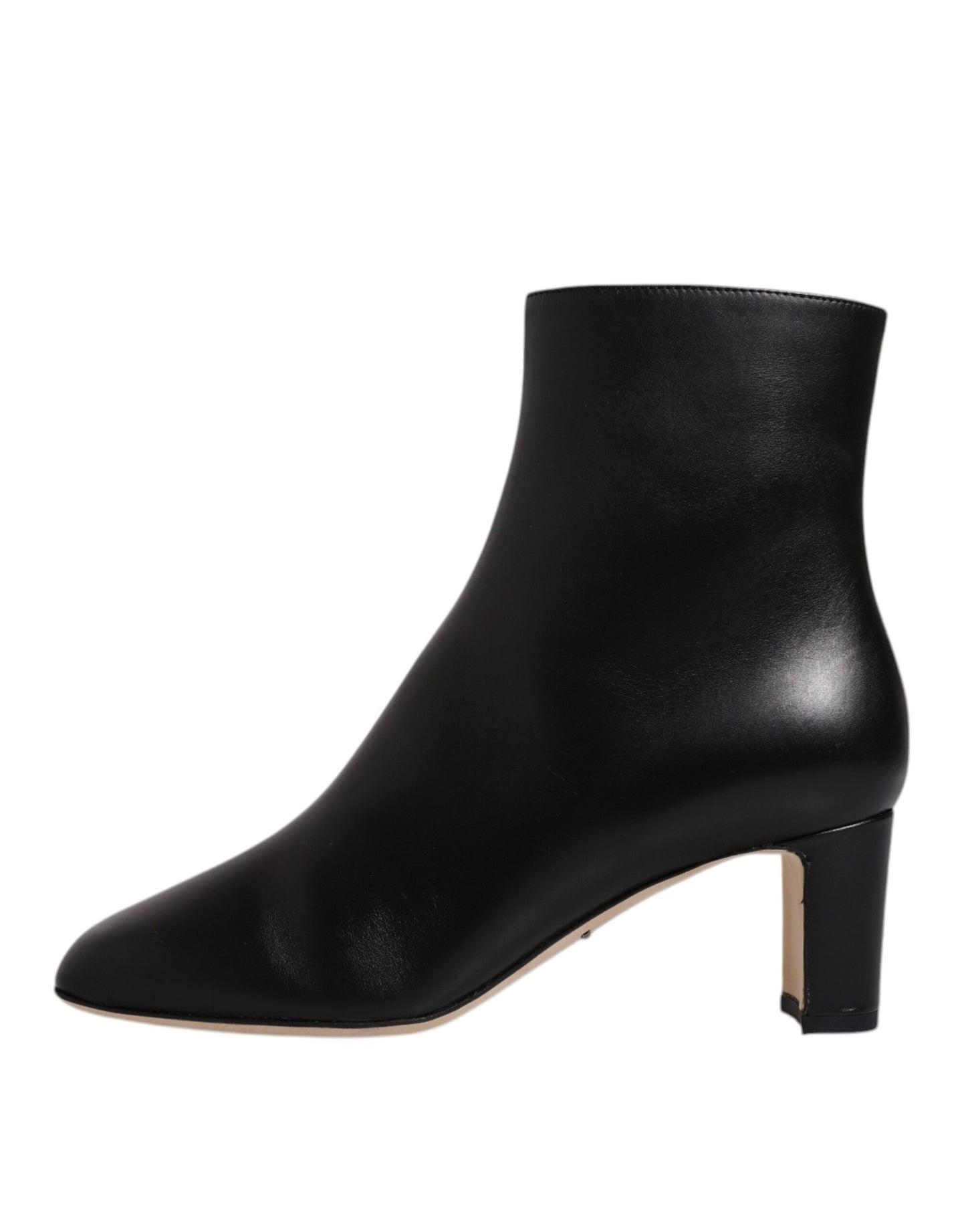 Bottes mi-mollet en cuir noir Jackie de Dolce &amp; Gabbana