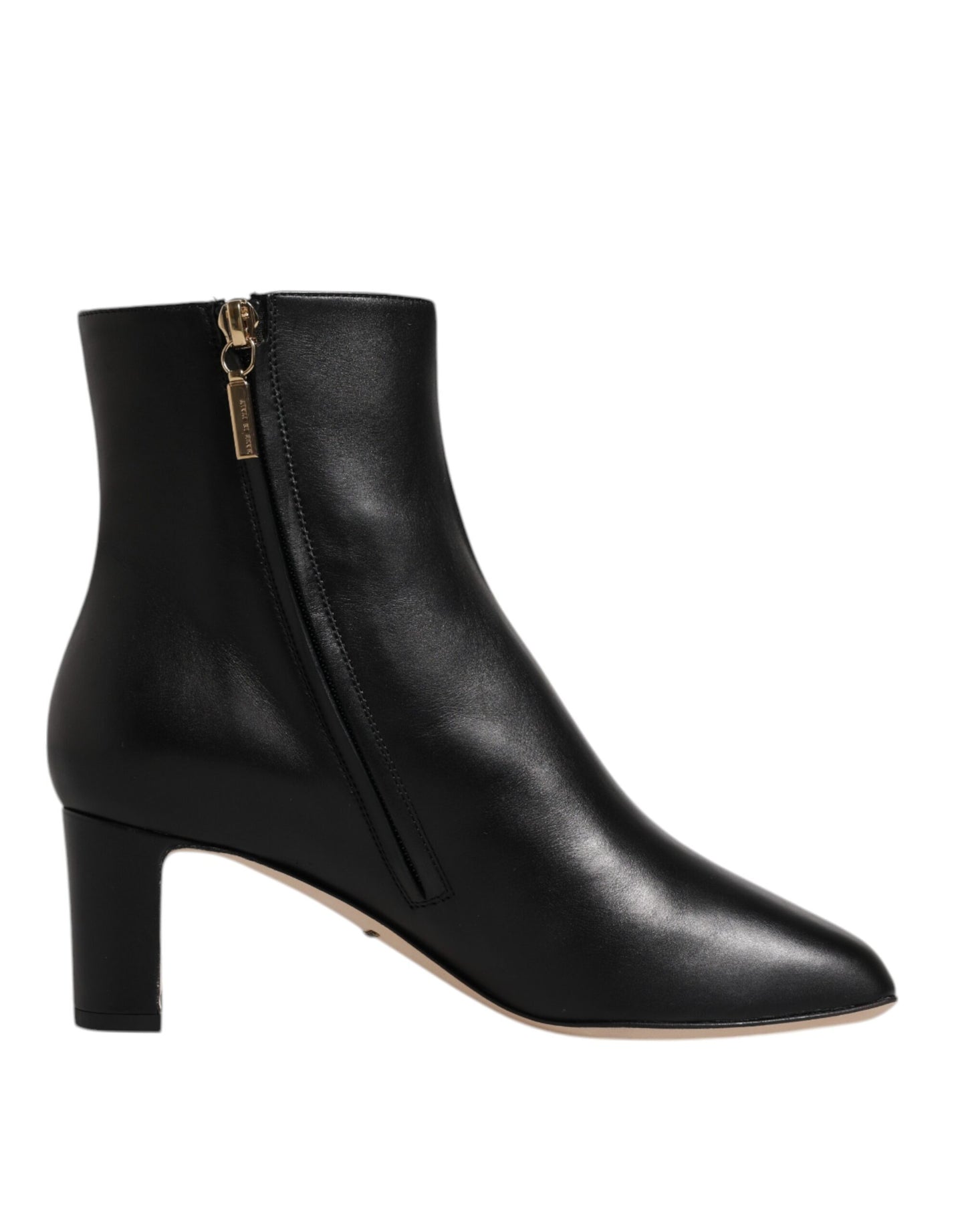 Bottes mi-mollet en cuir noir Jackie de Dolce &amp; Gabbana