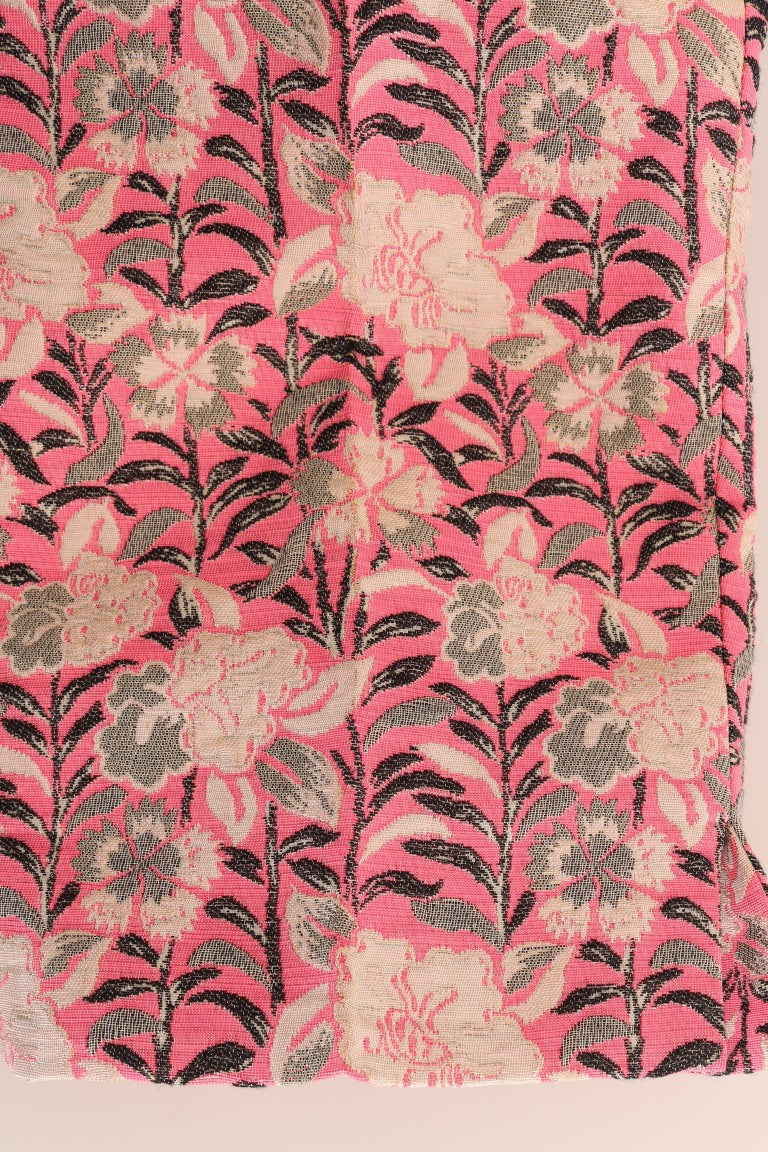 Dolce &amp; Gabbana – Caprihose aus Brokat mit Blumenmuster in Rosa