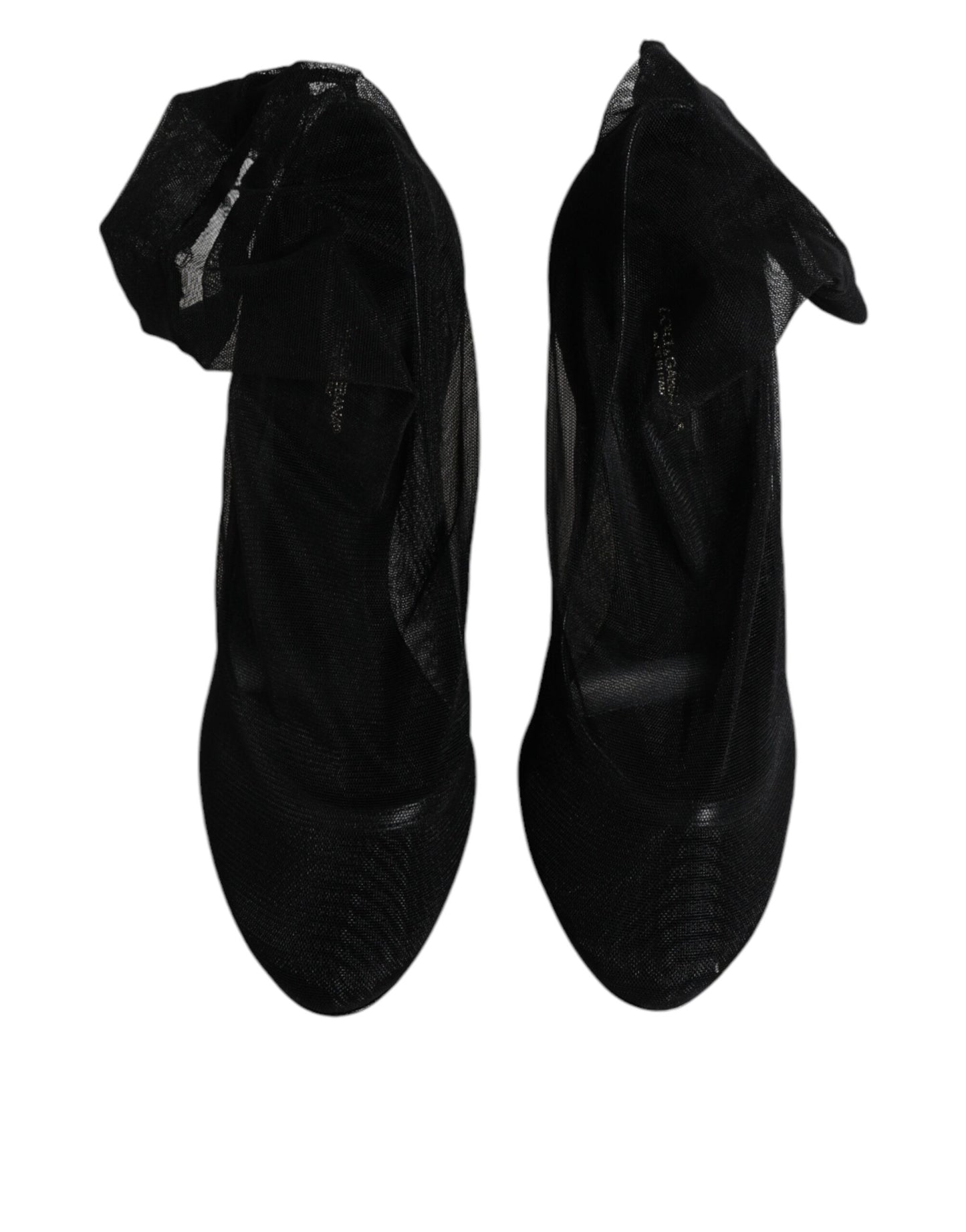 Bottes chaussettes en nylon extensible noir Dolce &amp; Gabbana