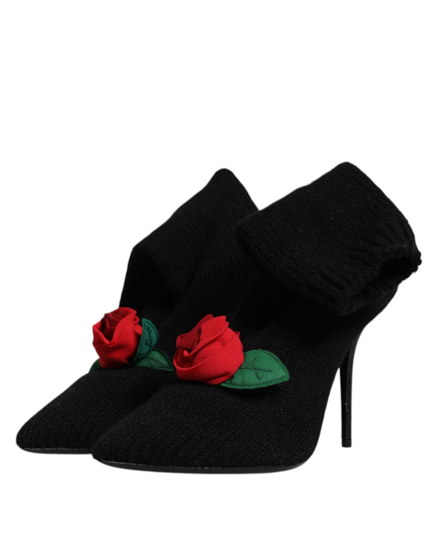Bottes mi-mollet noires à talons aiguilles Dolce &amp; Gabbana
