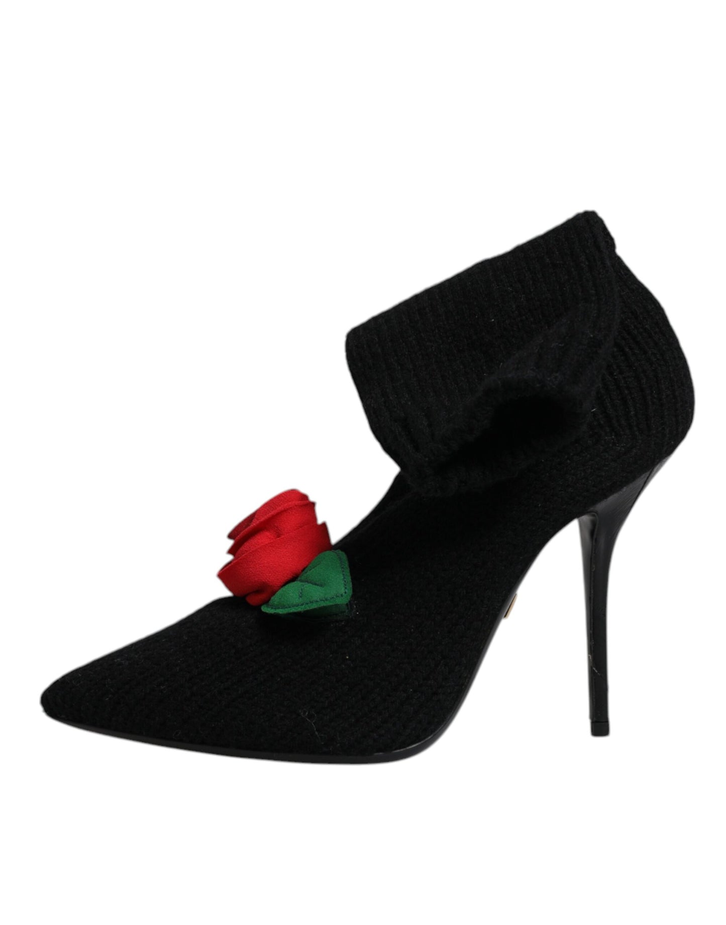 Bottes mi-mollet noires à talons aiguilles Dolce &amp; Gabbana
