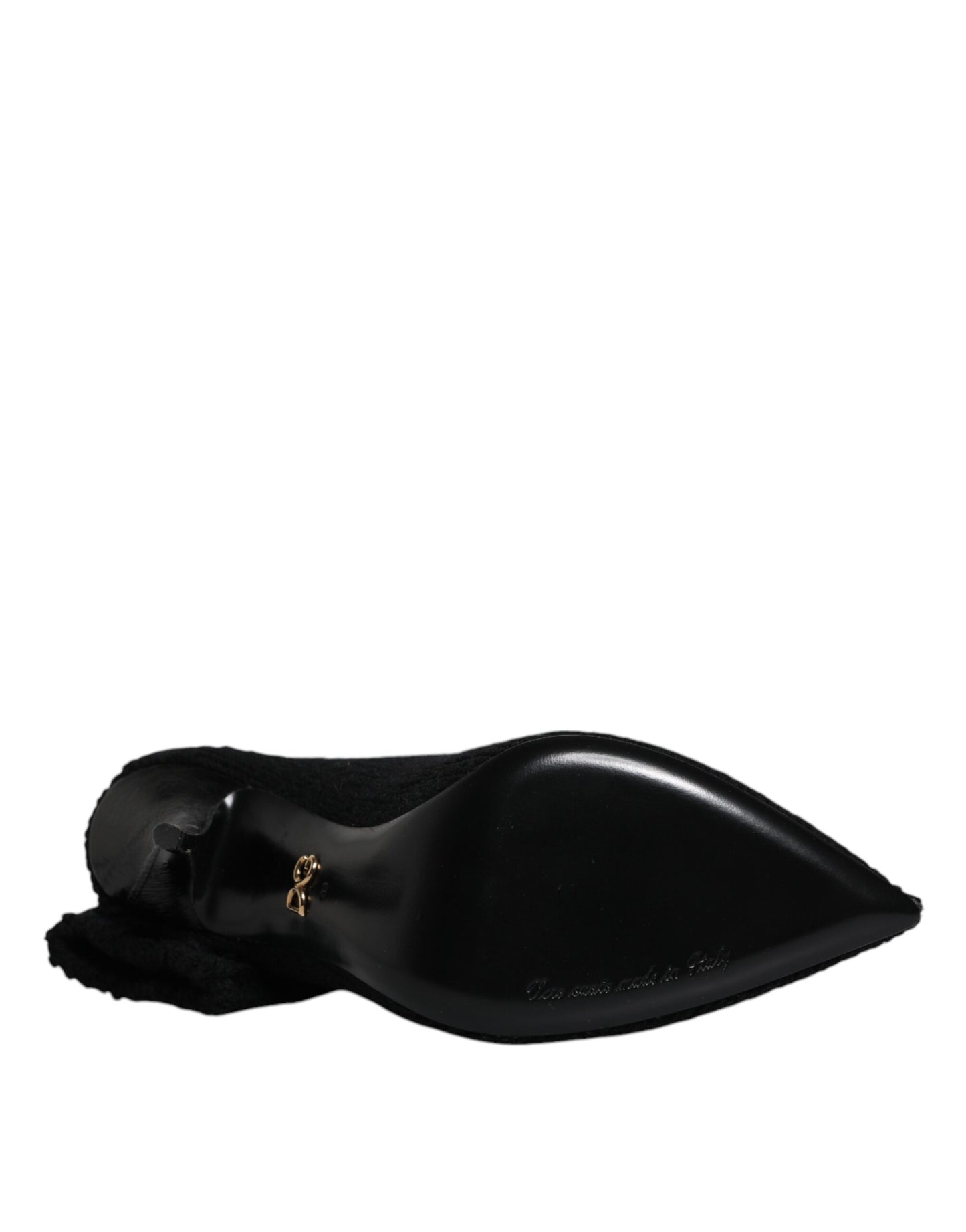 Bottes mi-mollet noires à talons aiguilles Dolce &amp; Gabbana