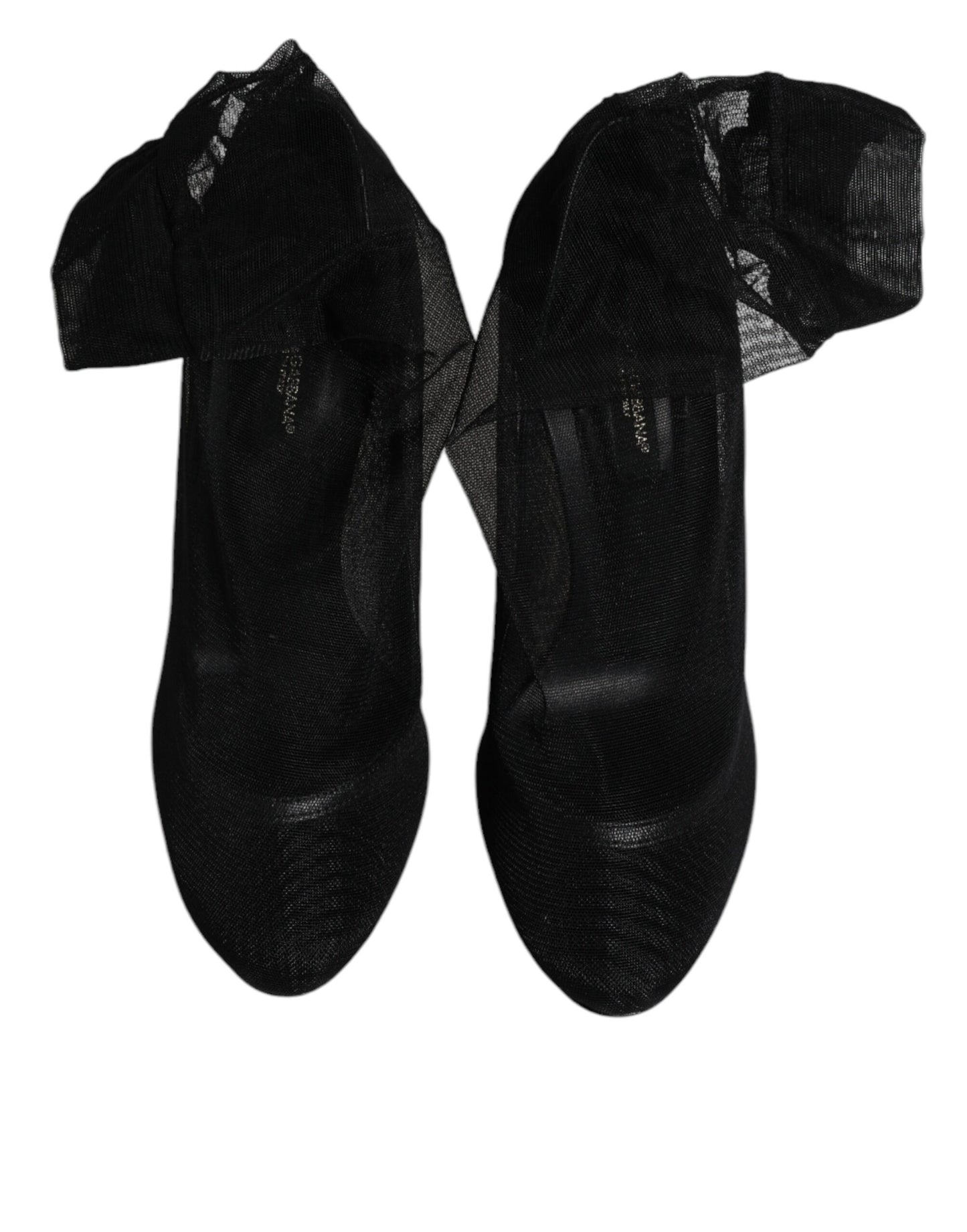 Bottes style chaussettes en maille de nylon noir Dolce &amp; Gabbana