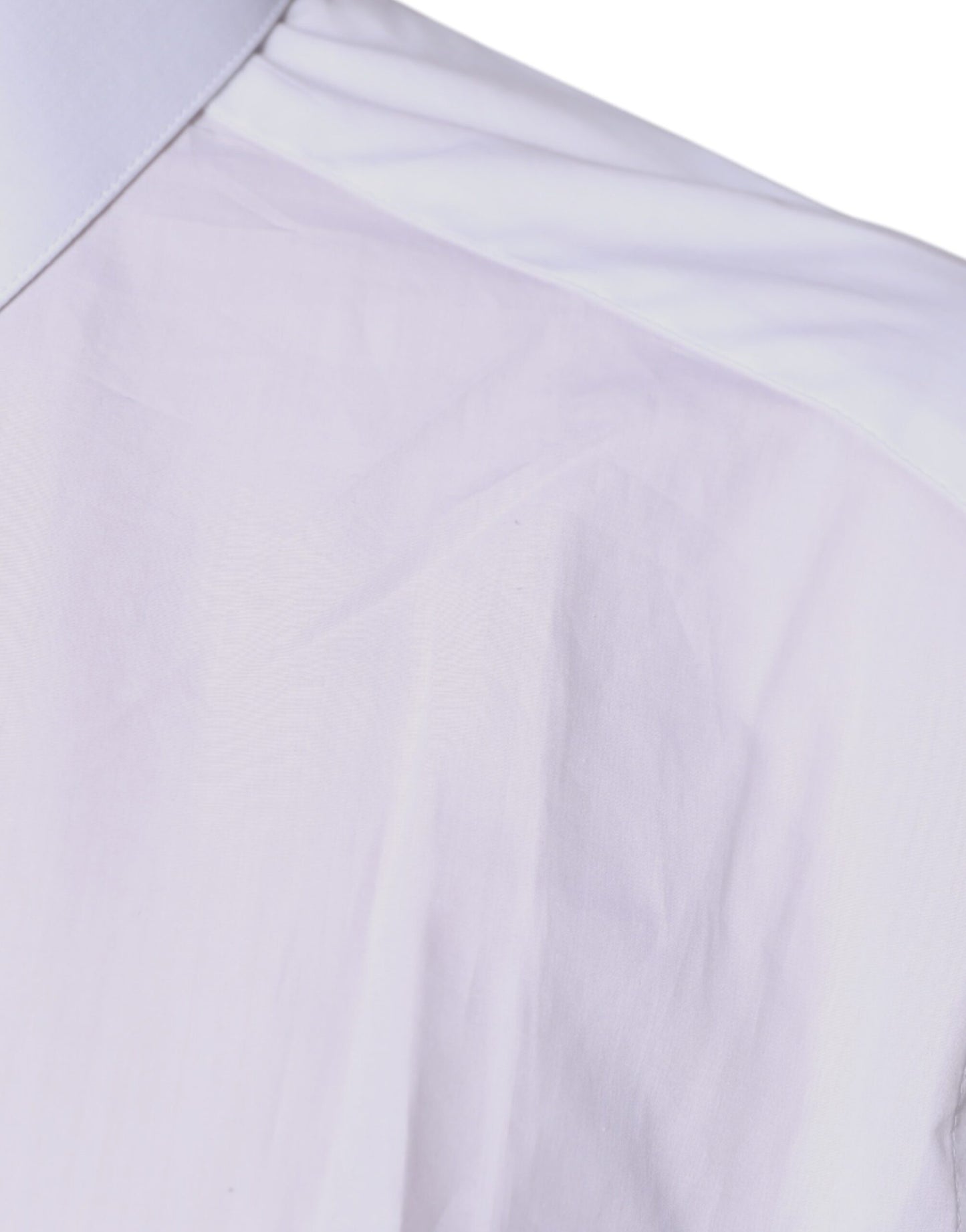 Dolce &amp; Gabbana – Weißes, langärmliges Hemdoberteil aus Baumwolle mit Kragen