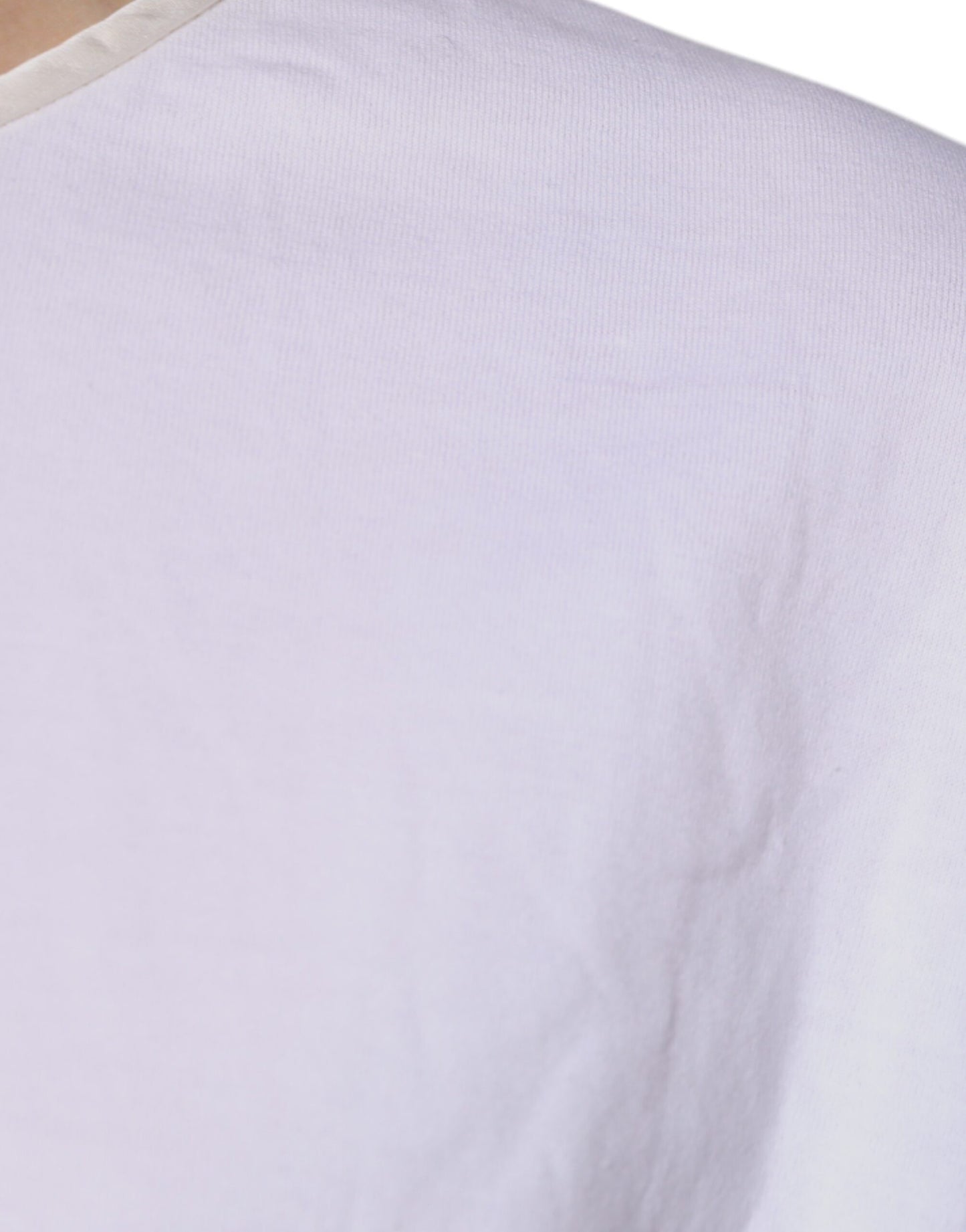 Dolce &amp; Gabbana – Weißes Wickelblusen-Top aus Baumwolle und Seide mit Rundhalsausschnitt