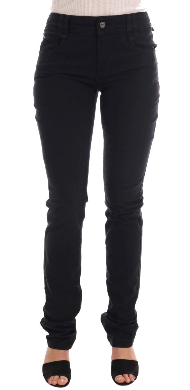 Jean John Galliano en denim de coton noir stretch coupe classique