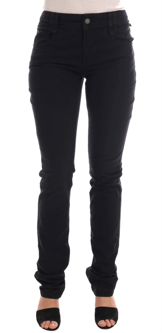 Jean John Galliano en denim de coton noir stretch coupe classique