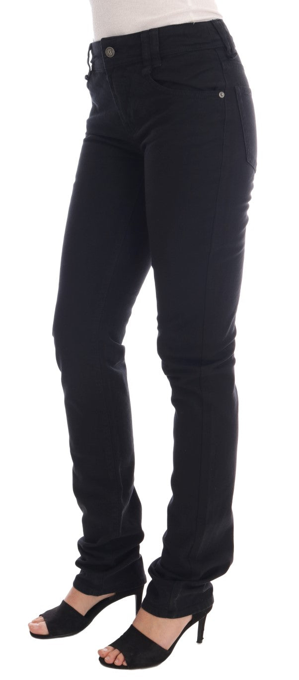 Jean John Galliano en denim de coton noir stretch coupe classique