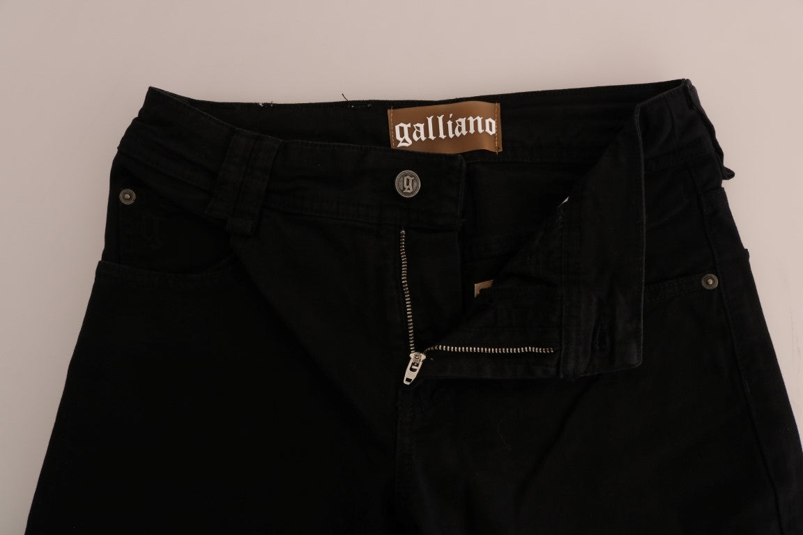 Jean John Galliano en denim de coton noir stretch coupe classique