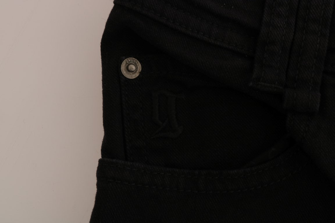Jean John Galliano en denim de coton noir stretch coupe classique