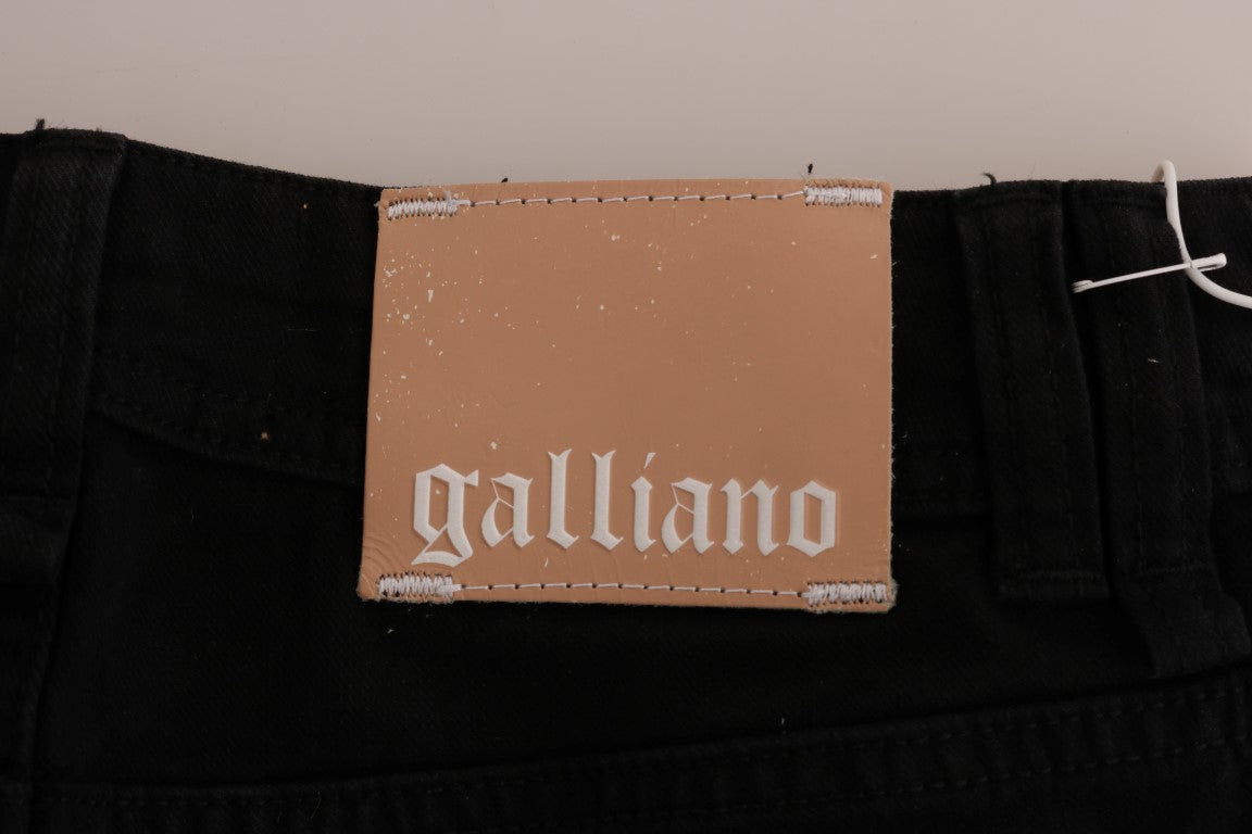 Jean John Galliano en denim de coton noir stretch coupe classique