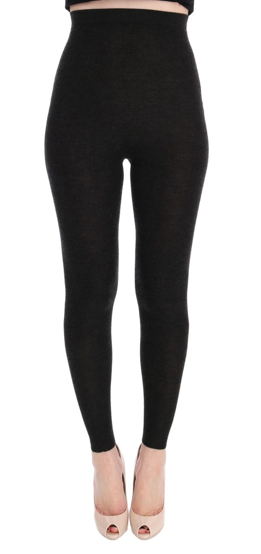 Collants stretch en cachemire gris Dolce &amp; Gabbana