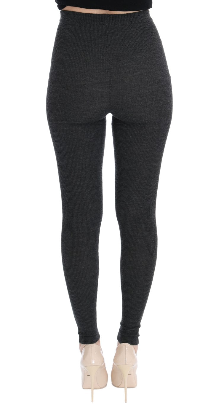 Collants extensibles en laine grise Dolce &amp; Gabbana
