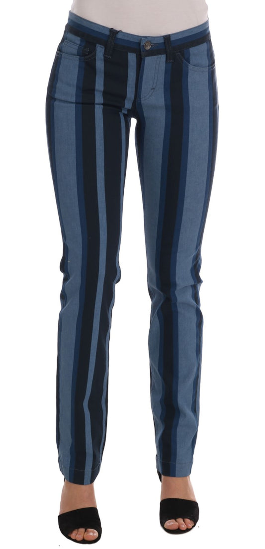 Jean en coton rayé bleu GIRLY Dolce &amp; Gabbana