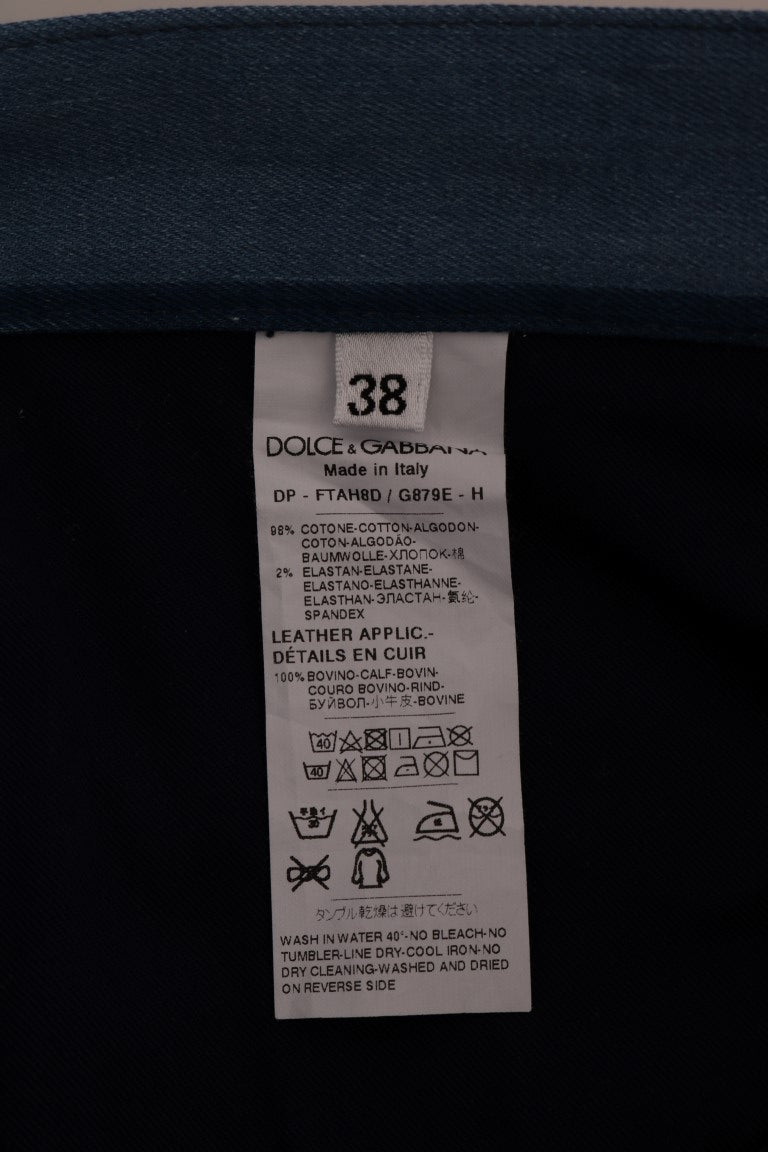Jean en coton rayé bleu GIRLY Dolce &amp; Gabbana
