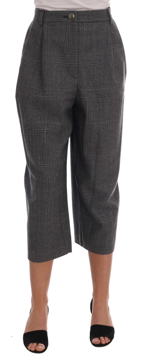 Pantalon capri en laine grise Dolce &amp; Gabbana