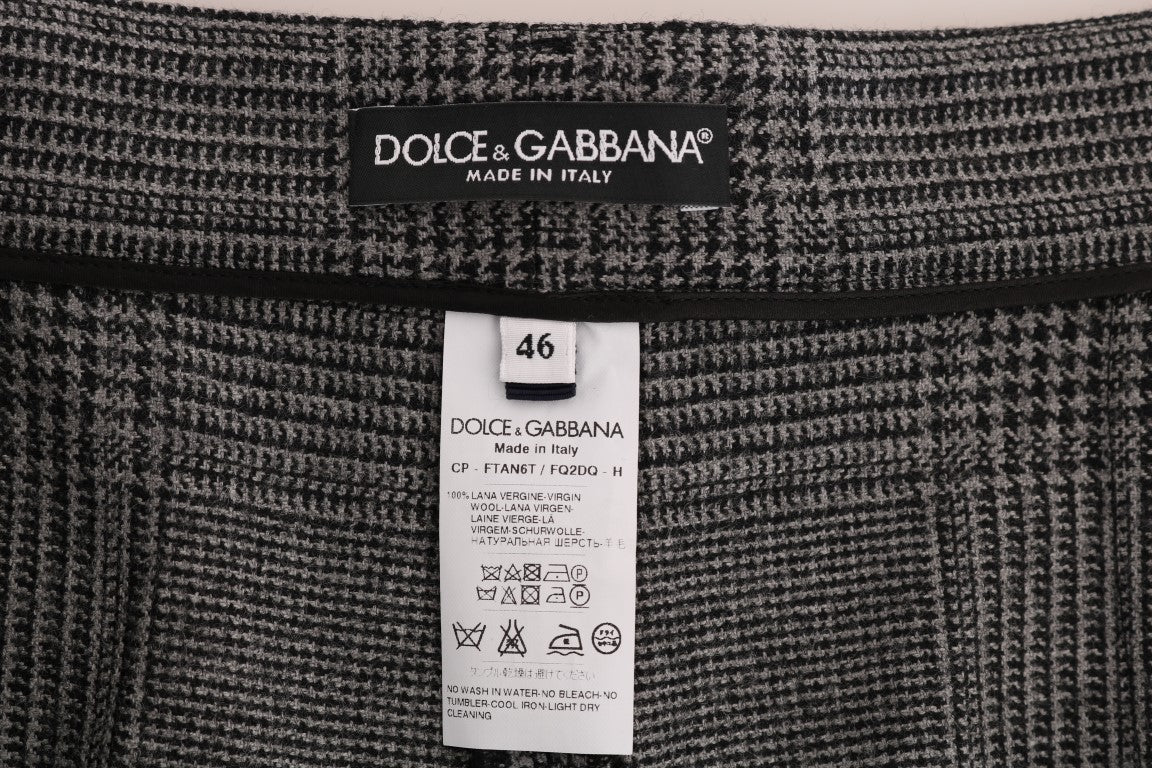 Pantalon capri en laine grise Dolce &amp; Gabbana