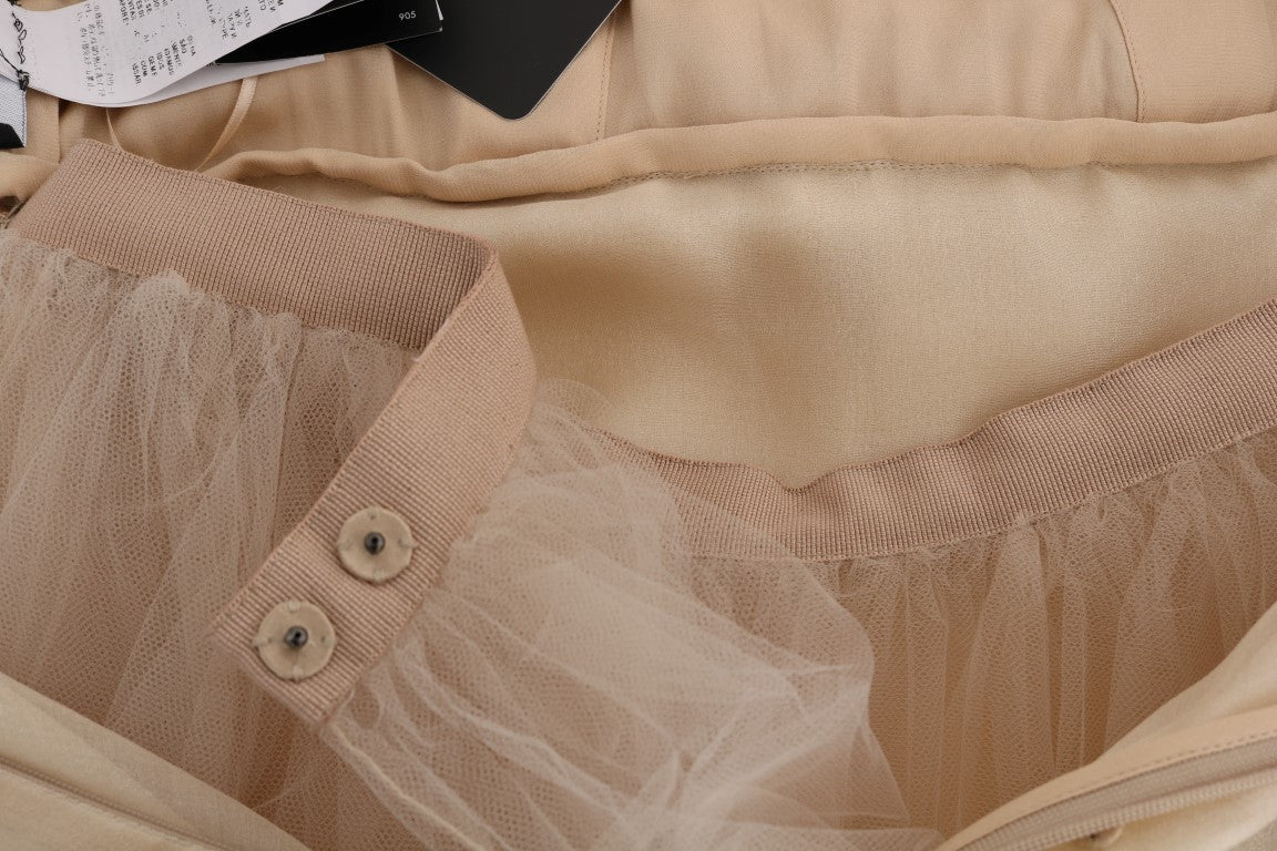 Robe en soie dorée ornée de cristaux Dolce &amp; Gabbana