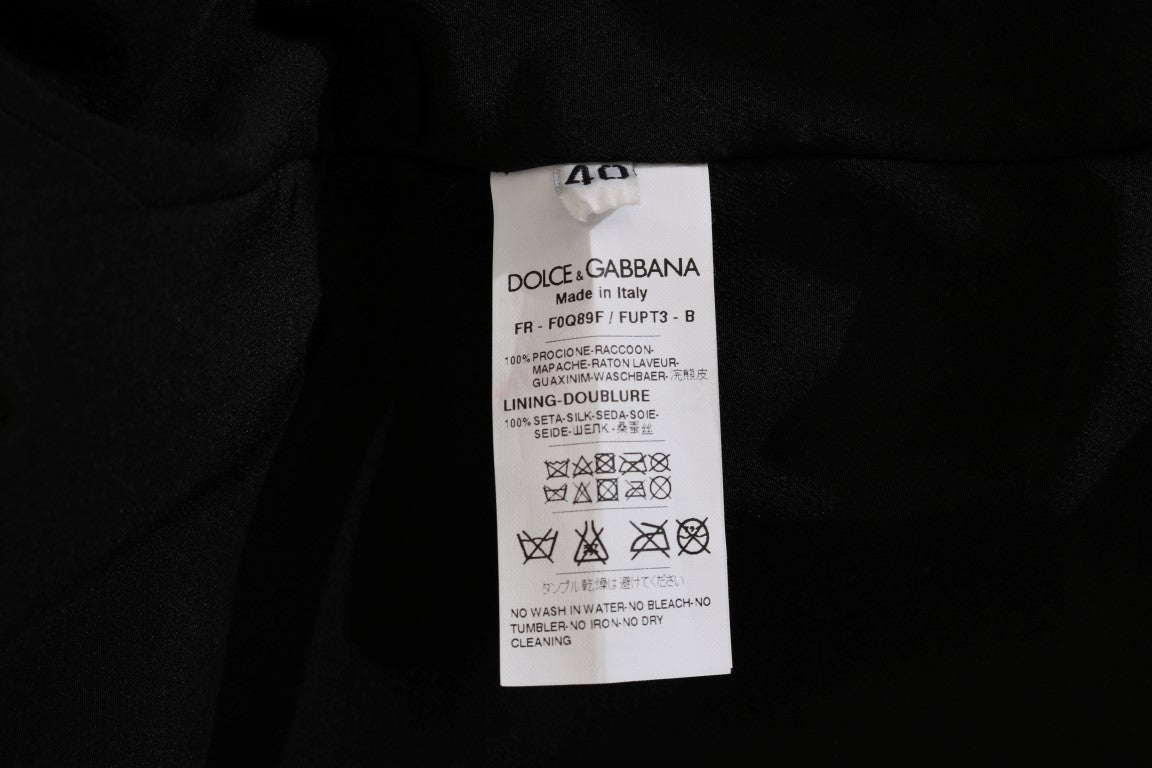 Dolce &amp; Gabbana Braune Waschbärpelzjacke