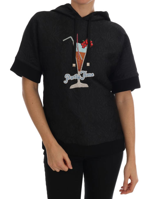 Pull à capuche noir à cristaux Fairy Tale de Dolce &amp; Gabbana