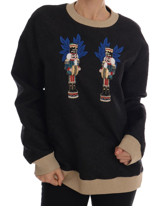 Pull zippé en brocart noir à motif conte de fées Dolce &amp; Gabbana