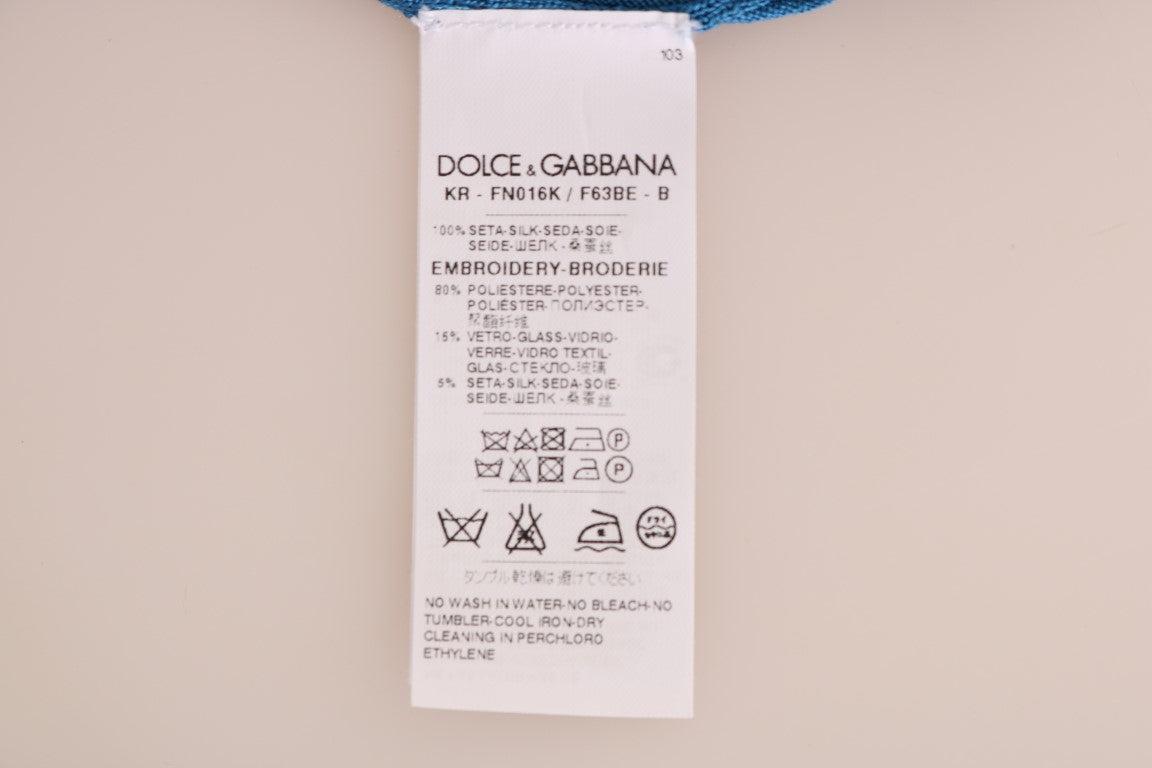 Pull en soie bleu Dolce &amp; Gabbana Love is Pullover