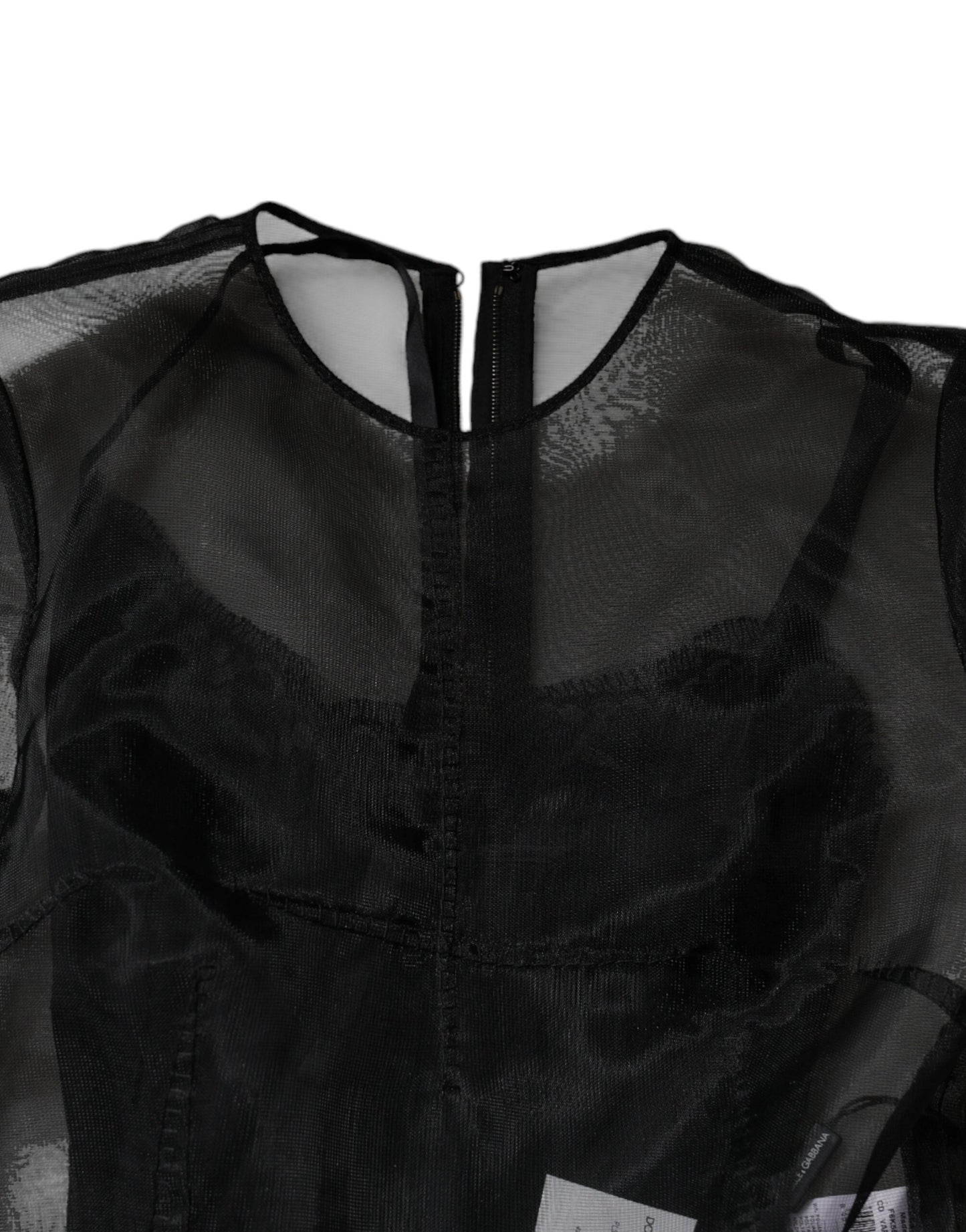 Robe de cocktail mi-longue trapèze en tulle noir Dolce &amp; Gabbana