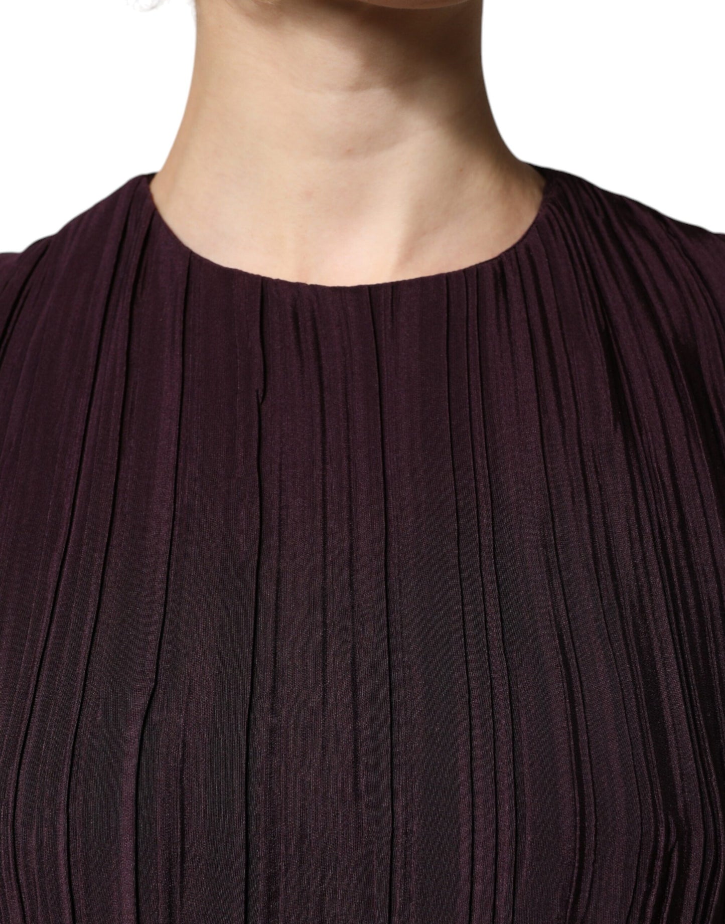 Robe fourreau longue en soie marron à manches courtes Barbara Casasola