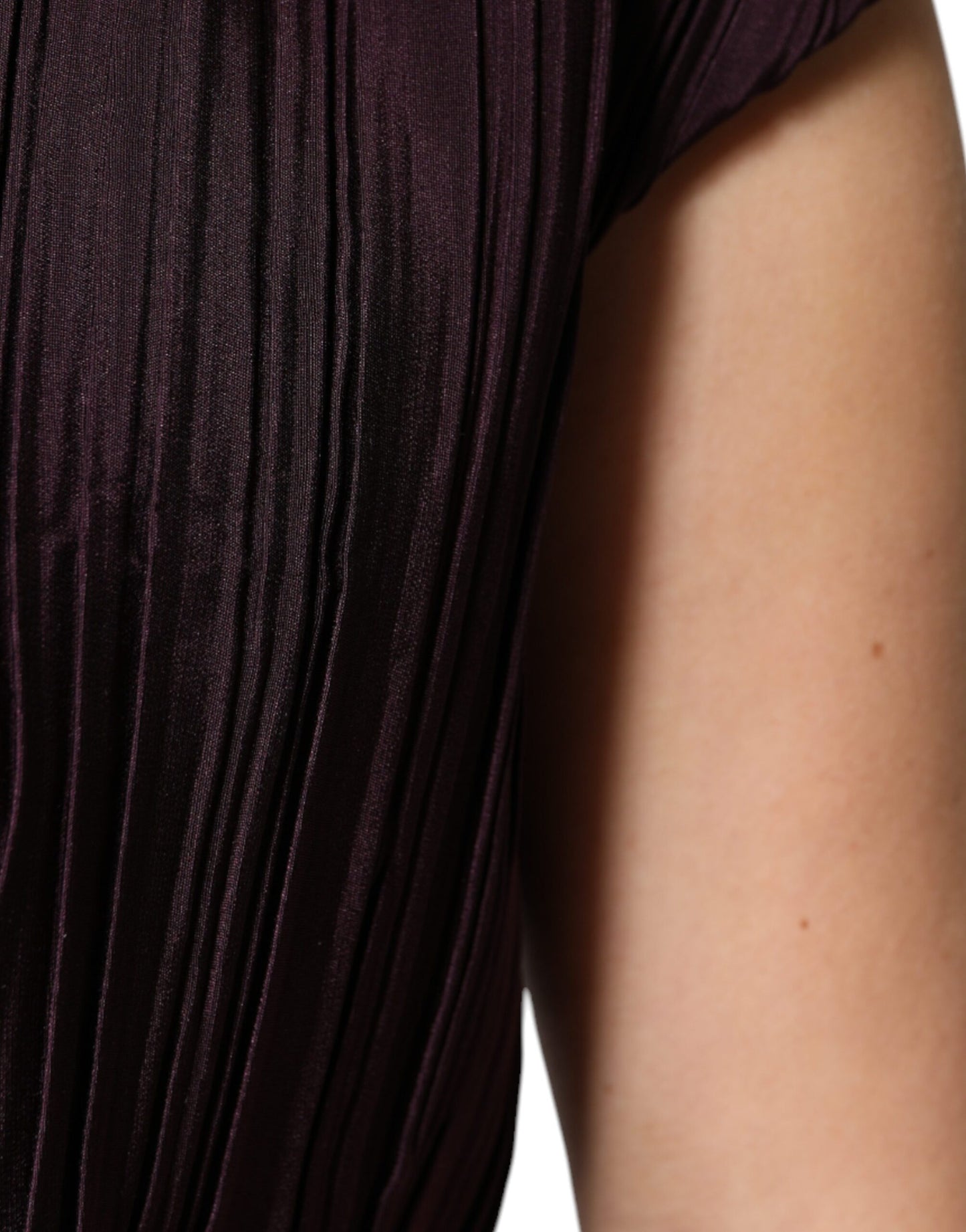 Robe fourreau longue en soie marron à manches courtes Barbara Casasola