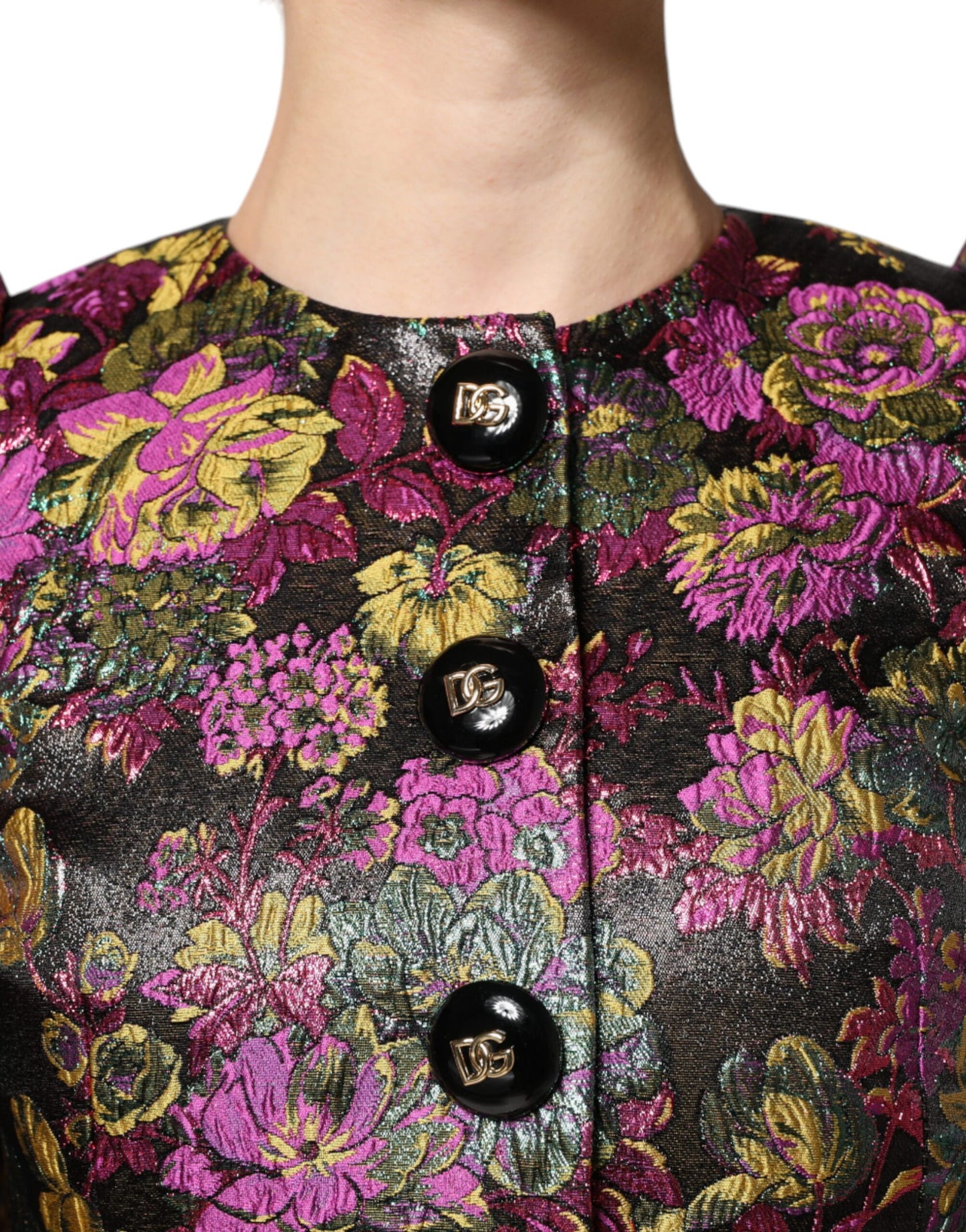 Veste courte en jacquard floral multicolore Dolce &amp; Gabbana