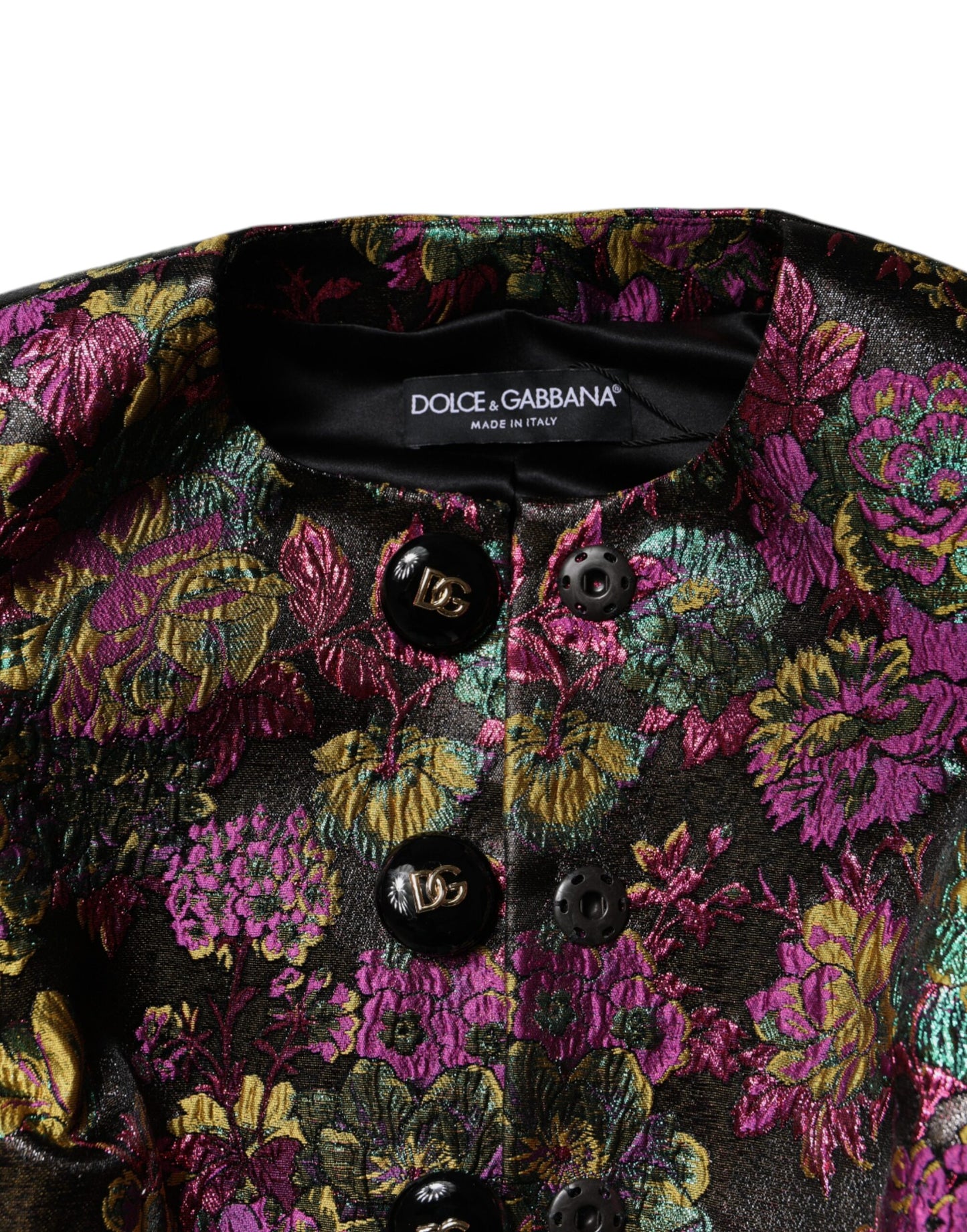 Veste courte en jacquard floral multicolore Dolce &amp; Gabbana