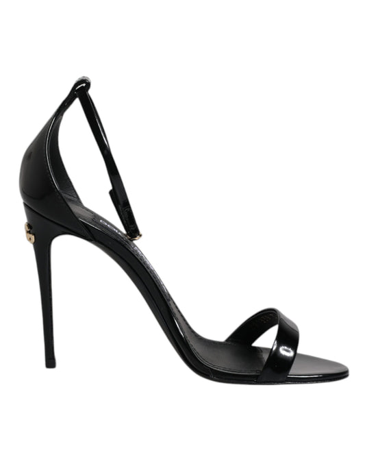 Sandales à talons et bride cheville Dolce &amp; Gabbana noires KEIRA
