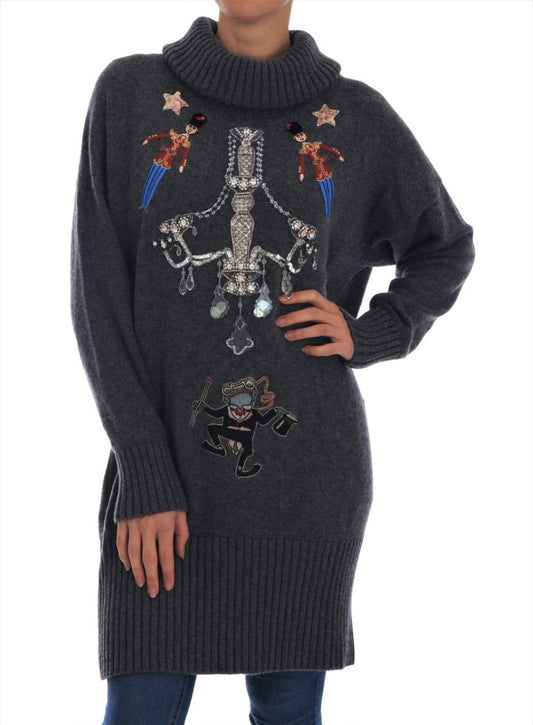 Pull en cachemire gris cristal Dolce &amp; Gabbana Fairy Tale
