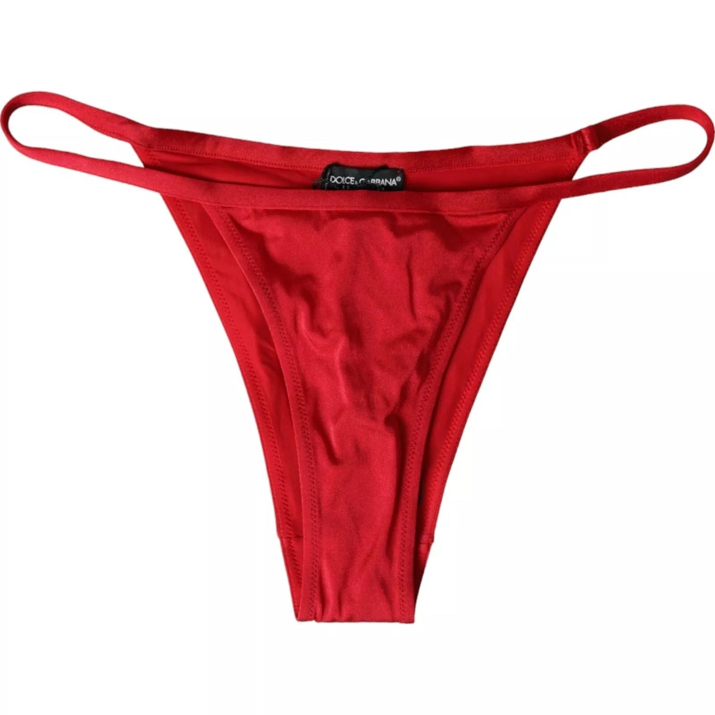 Bas de bikini Dolce &amp; Gabbana en nylon extensible rouge