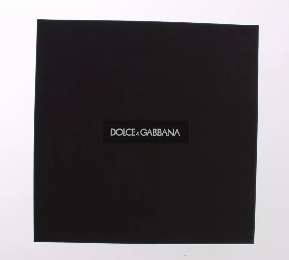 Porte-clés Dolce &amp; Gabbana en cuir raphia rouge et jaune avec fermoir