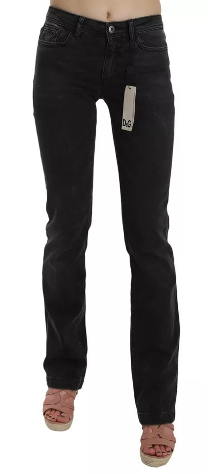 Jean slim noir en coton Dolce &amp; Gabbana Pantalon D&amp;G