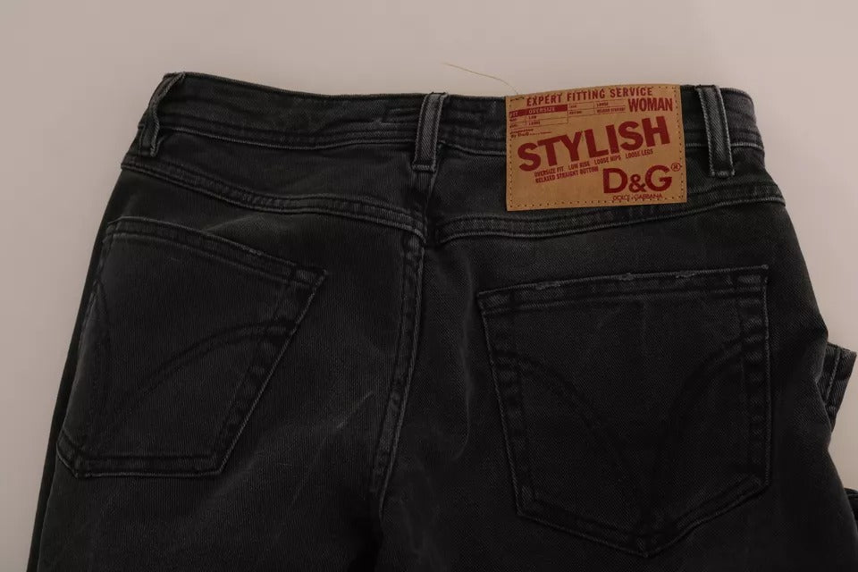 Jean slim noir en coton Dolce &amp; Gabbana Pantalon D&amp;G