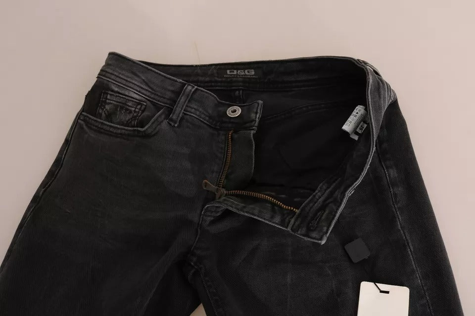 Jean slim noir en coton Dolce &amp; Gabbana Pantalon D&amp;G