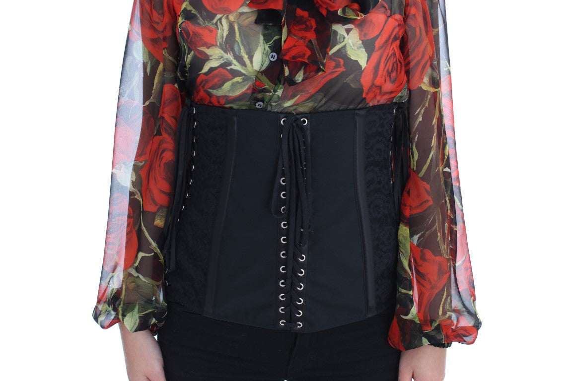 Ceinture corset extensible noire Dolce &amp; Gabbana